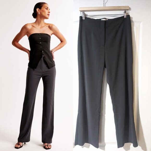 Abercrombie & Fitch | High Rise Slim Boot Trouser In Evening Grey (29/8-Short) - Picture 1 of 16